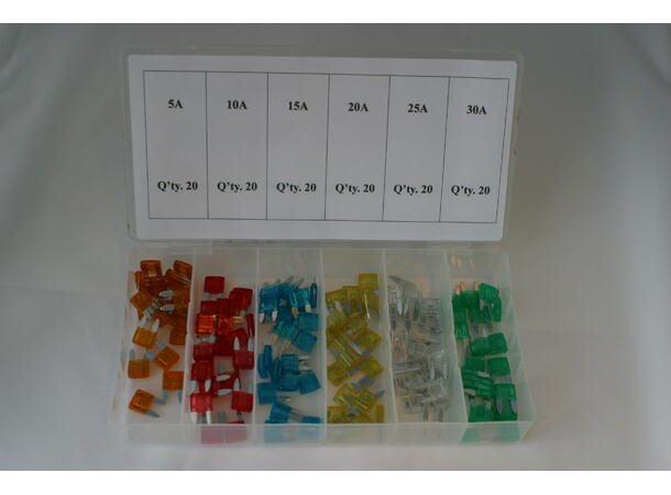 CAL Mini Flatstift sikringer Assortert - 120 deler 